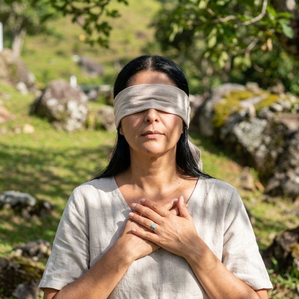 Persona en meditación y silencio