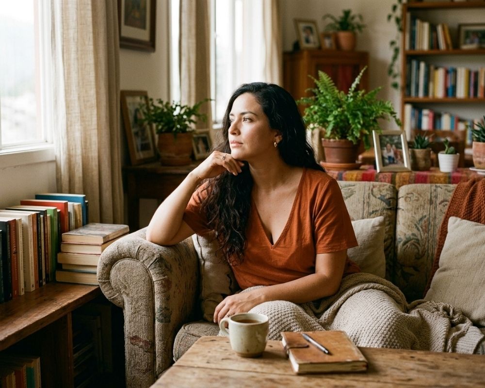 Mujer en momento de introspección